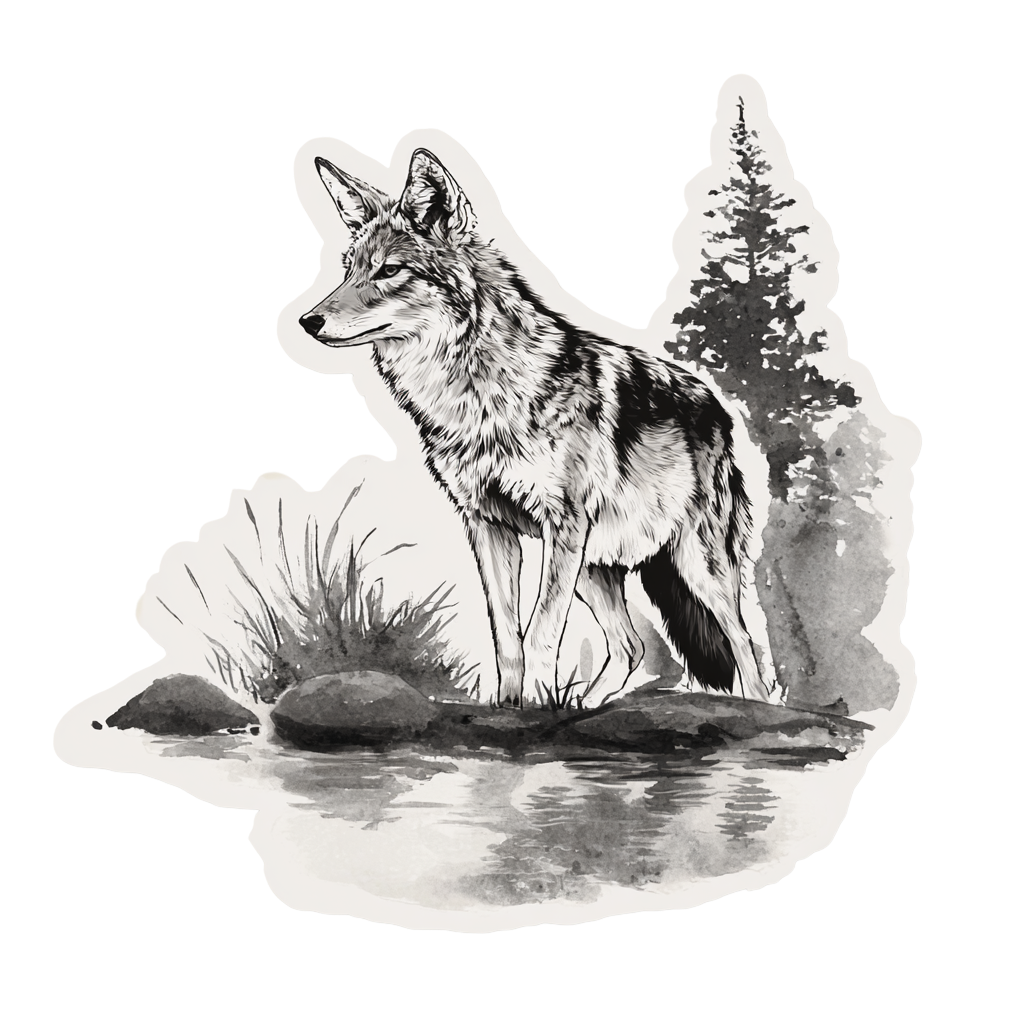 Coyote Landscape Art