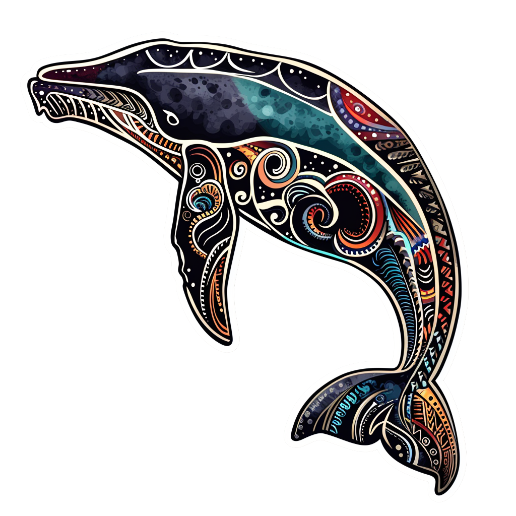 Intricate Mandala Whale - Boho Ocean Art