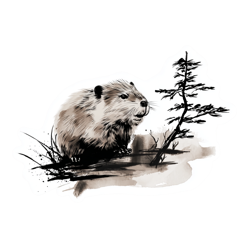 Ink Wash Beaver