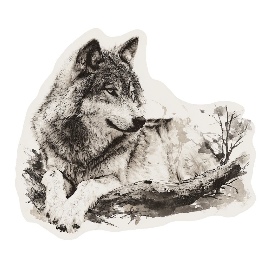 Resting Wolf Art