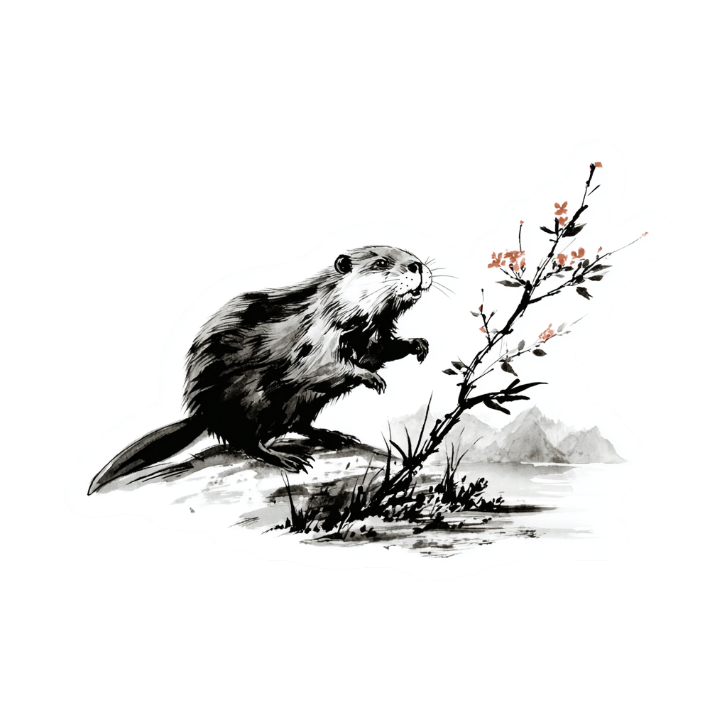 Beaver & Blossom Art