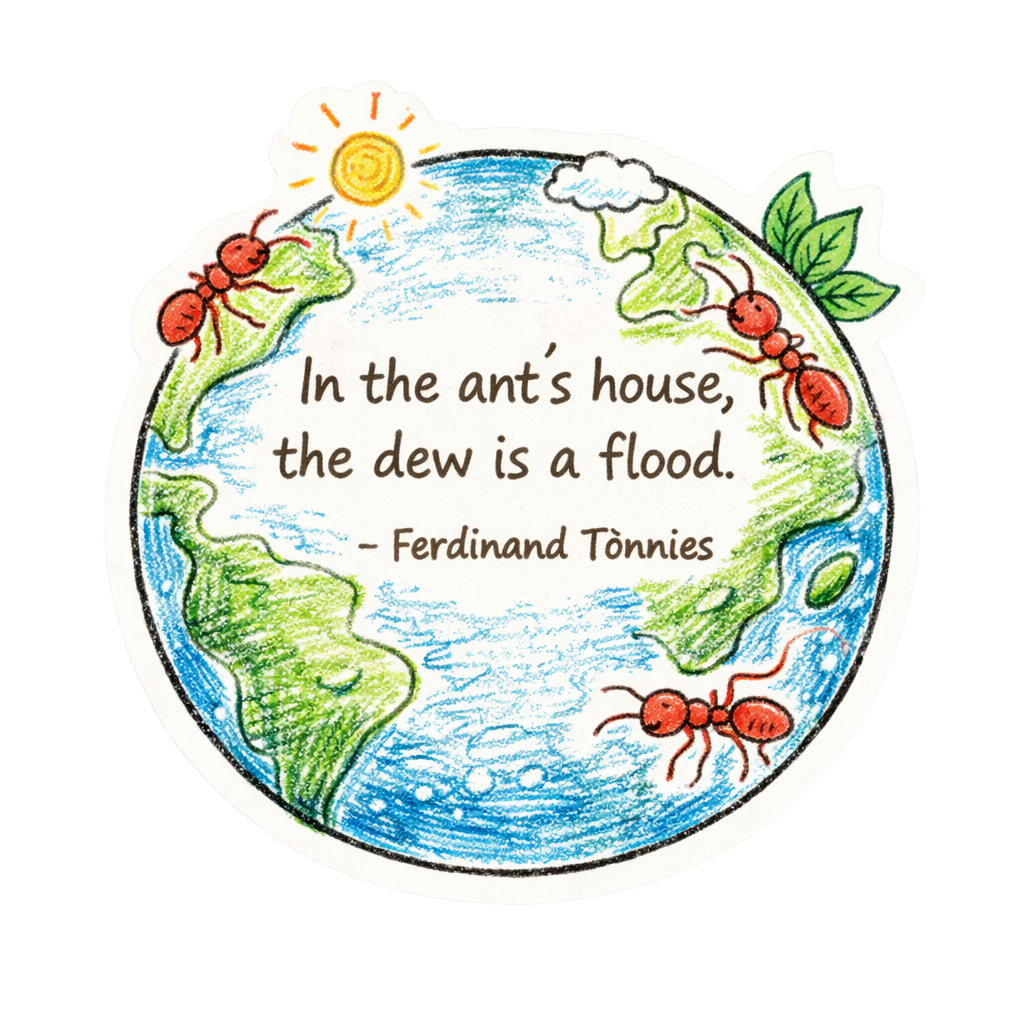 Ant Perspective Earth Quote - Ferdinand Tönnies