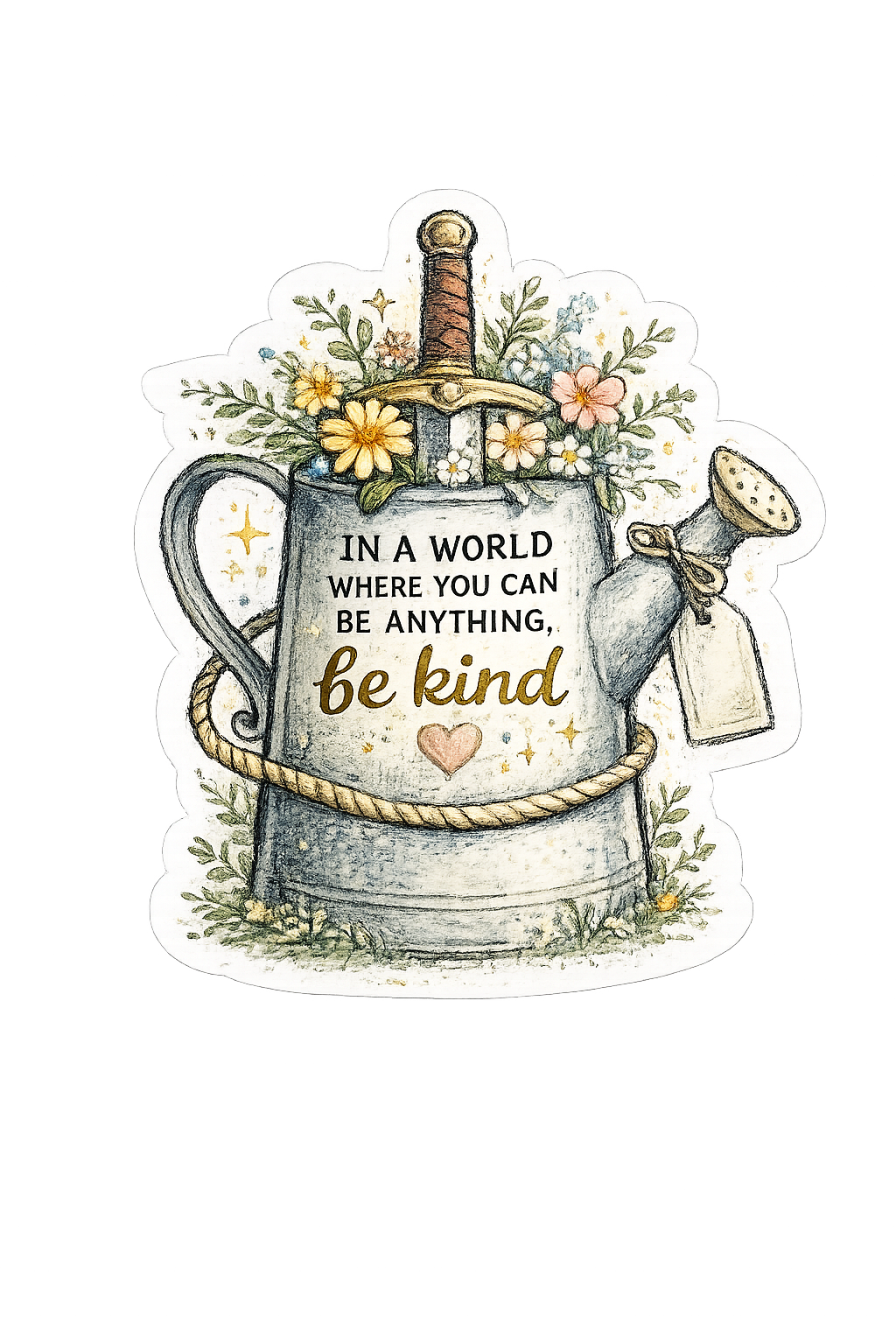 Be Kind Watering Can Graphic