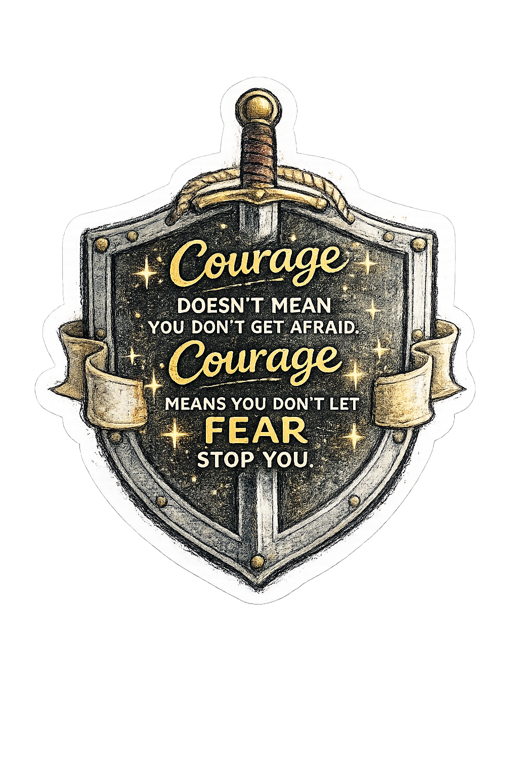 Courage Sword & Shield Emblem