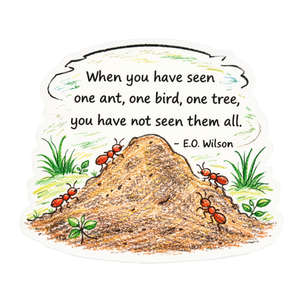 E.O. Wilson Nature Quote & Ant Hill