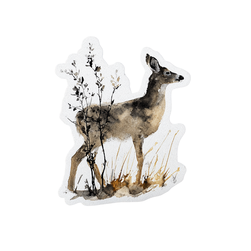 Watercolor Deer Art