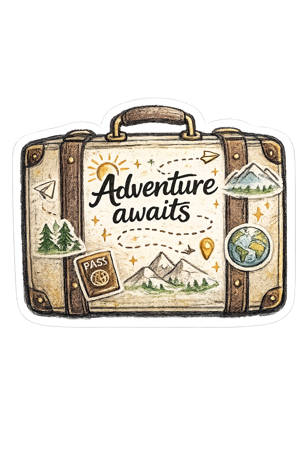 Adventure Awaits Suitcase Embellishment