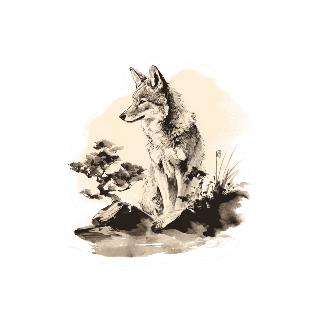 Coyote & Bonsai Art